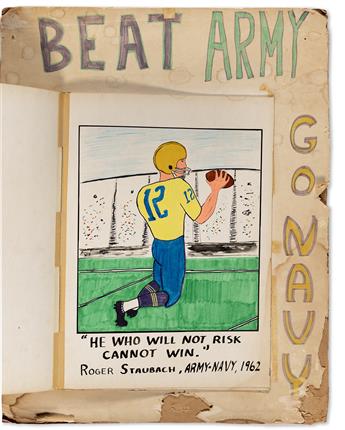 (SPORTS--FOOTBALL.) Illustrated scrapbook of the 1962 Army-Navy game, featuring Roger Staubach.